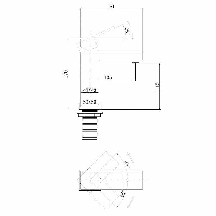 Смеситель ABBER Daheim AF8210W для раковины, белый матовый
