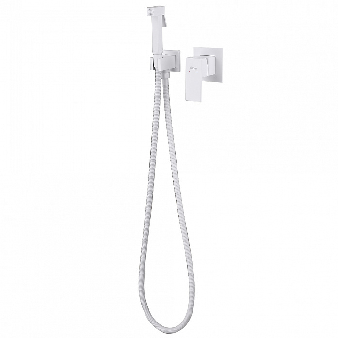 Смеситель ABBER Daheim AF8225W с гигиеническим душем, белый матовый Смеситель ABBER Daheim AF8225W с гигиеническим душем, белый матовый