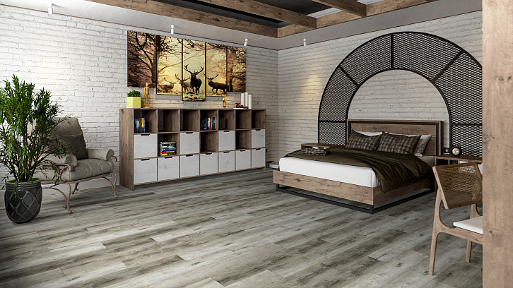 SPC Ламинат DAMY FLOOR Семья Дуб Рустикальный Серый SPC Ламинат DAMY FLOOR Семья Дуб Рустикальный Серый