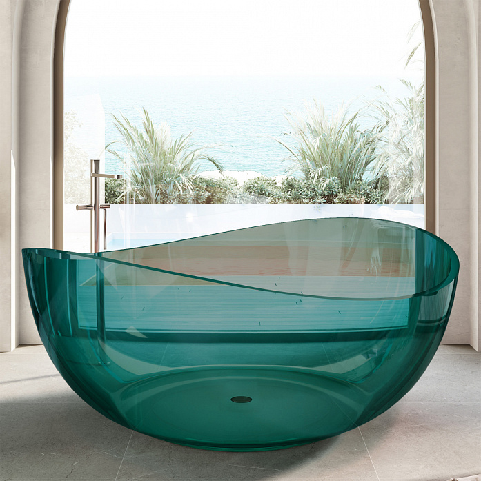 Прозрачная ванна ABBER Kristall AT9705Aquamarin