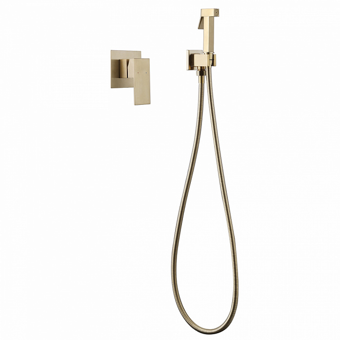 Смеситель ABBER Daheim AF8225G с гигиеническим душем, золото матовое Смеситель ABBER Daheim AF8225G с гигиеническим душем, золото матовое