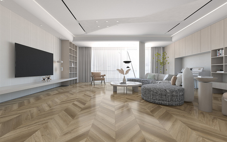 Усовершенствованная кварц-виниловая LVT плитка  DAMY FLOOR Шеврон Сен-Жермен