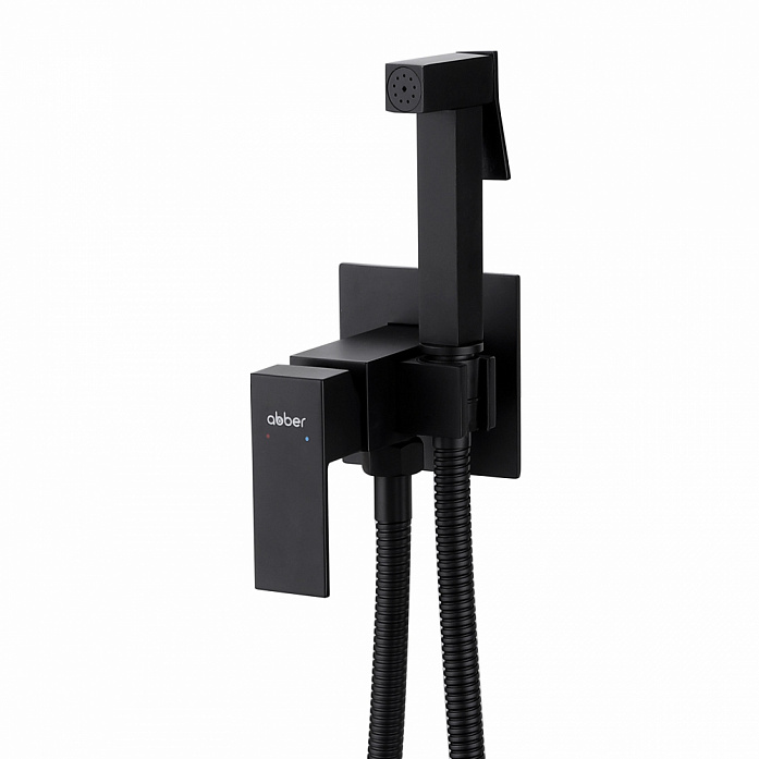 Смеситель ABBER Daheim AF8226B с гигиеническим душем, черный матовый Смеситель ABBER Daheim AF8226B с гигиеническим душем, черный матовый