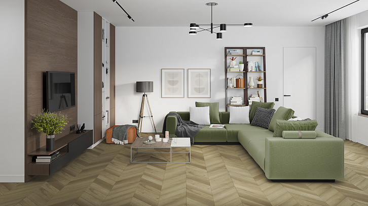 Усовершенствованная кварц-виниловая LVT плитка  DAMY FLOOR Шеврон Сен-Жермен