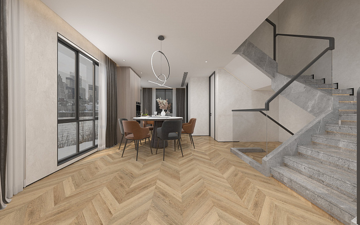 Усовершенствованная кварц-виниловая LVT плитка DAMY FLOOR Шеврон Сен-Клу Усовершенствованная кварц-виниловая LVT плитка DAMY FLOOR Шеврон Сен-Клу