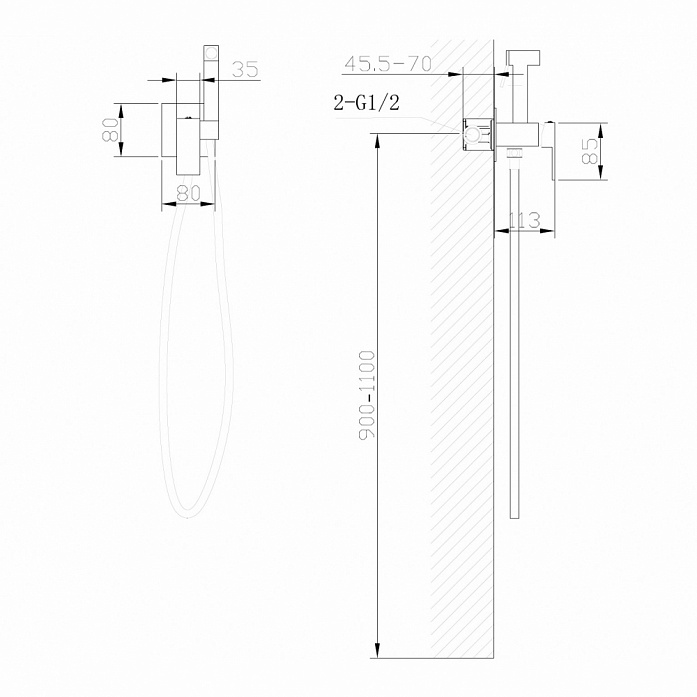 Смеситель ABBER Daheim AF8226G с гигиеническим душем, золото матовое Смеситель ABBER Daheim AF8226G с гигиеническим душем, золото матовое