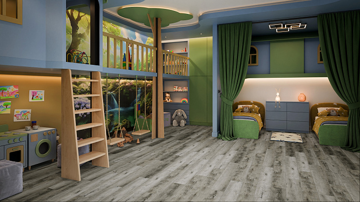 SPC Ламинат DAMY FLOOR Семья Дуб Рустикальный Серый SPC Ламинат DAMY FLOOR Семья Дуб Рустикальный Серый