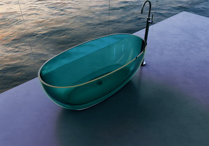 Прозрачная ванна ABBER Kristall AT9703Aquamarin