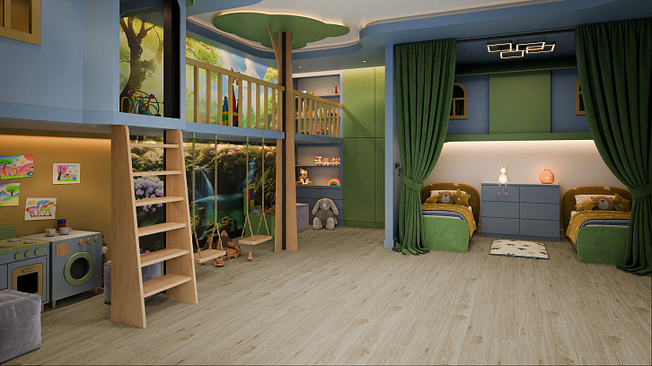 SPC Ламинат DAMY FLOOR Семья Дуб Светлый SPC Ламинат DAMY FLOOR Семья Дуб Светлый